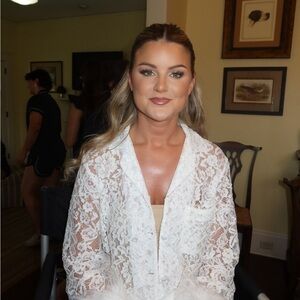 Bridal feather lace pajamas